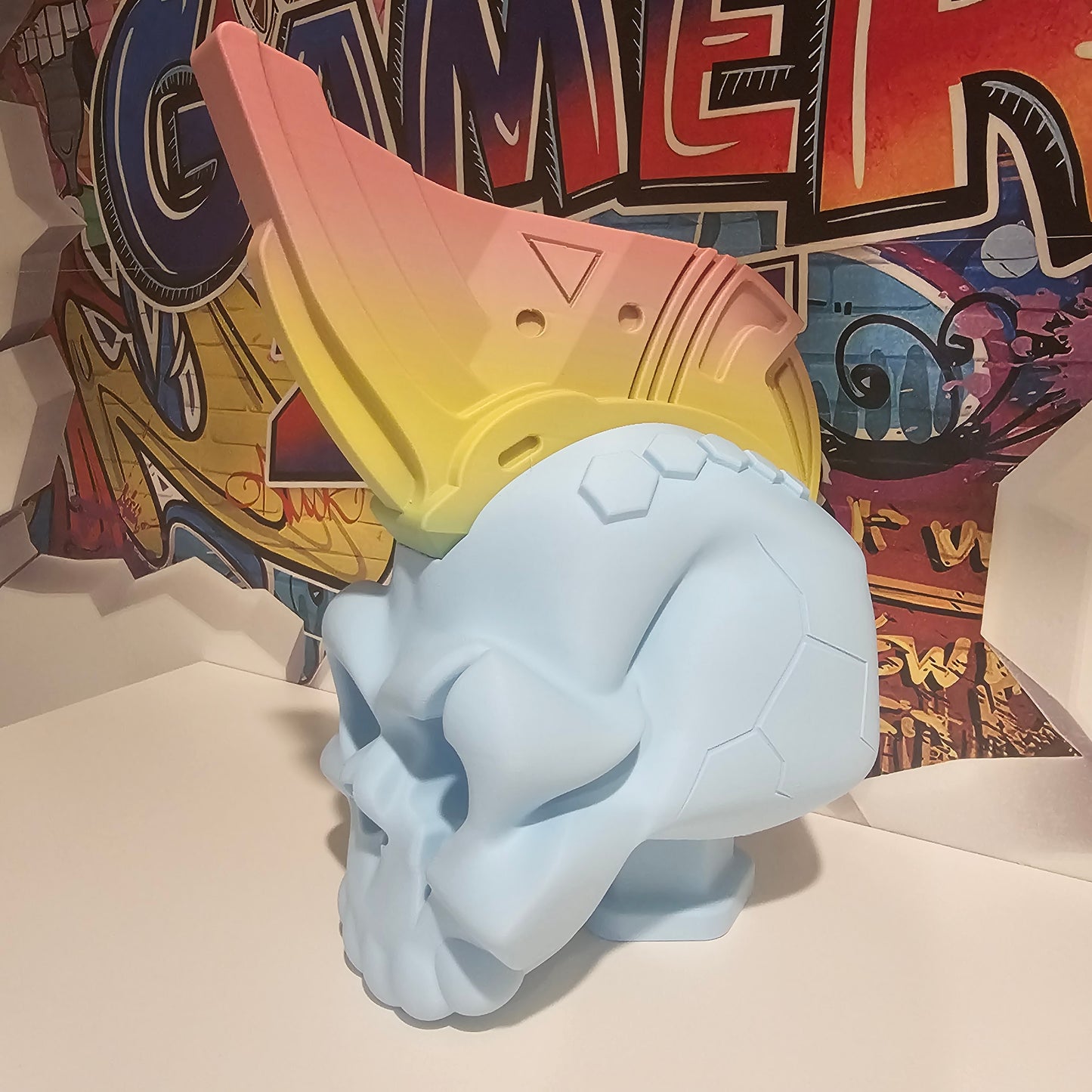 Universal Headset Stand - Blue Skull