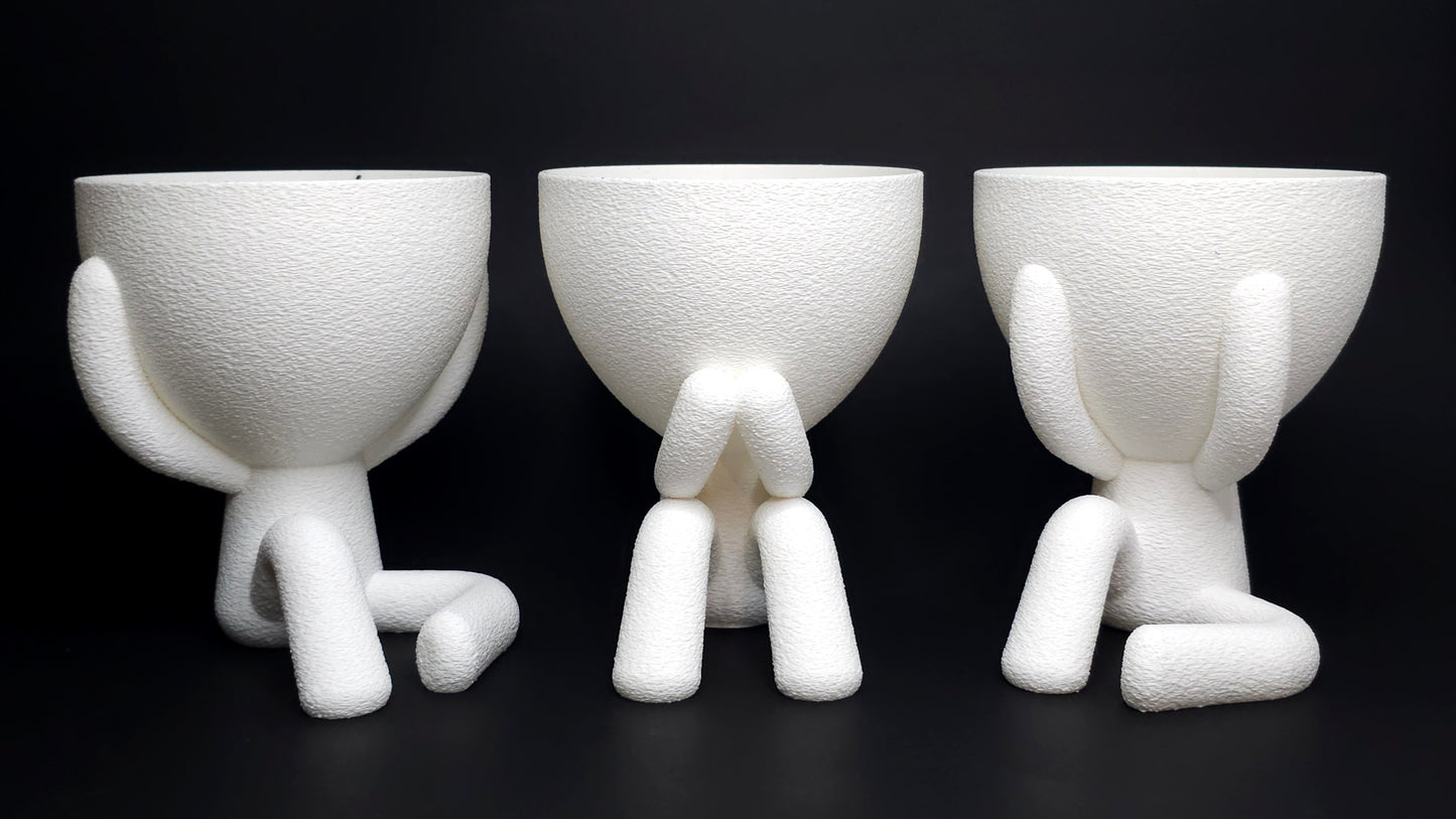 Hear/See/Speak No Evil Plant Pots