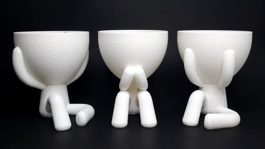 Hear/See/Speak No Evil Plant Pots