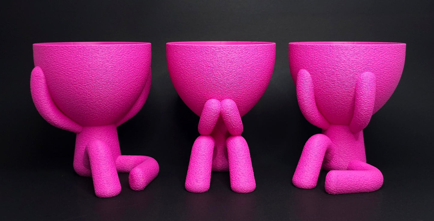 Hear/See/Speak No Evil Plant Pots