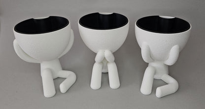 Hear/See/Speak No Evil Plant Pots