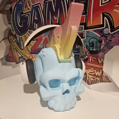Universal Headset Stand - Blue Skull